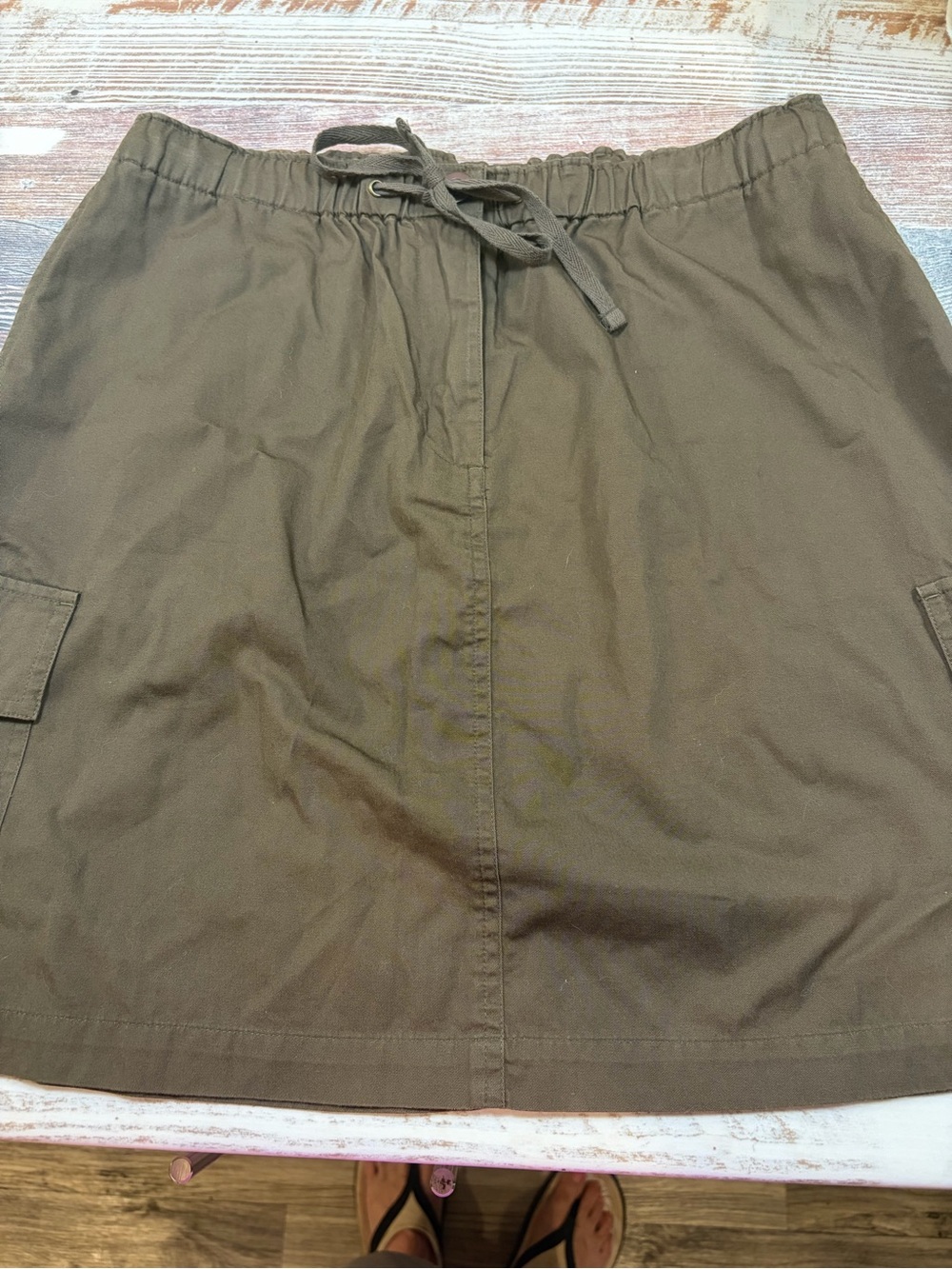 Casual Drawstring Cargo Skirt - Olive Green Garnet Hill 8 mini